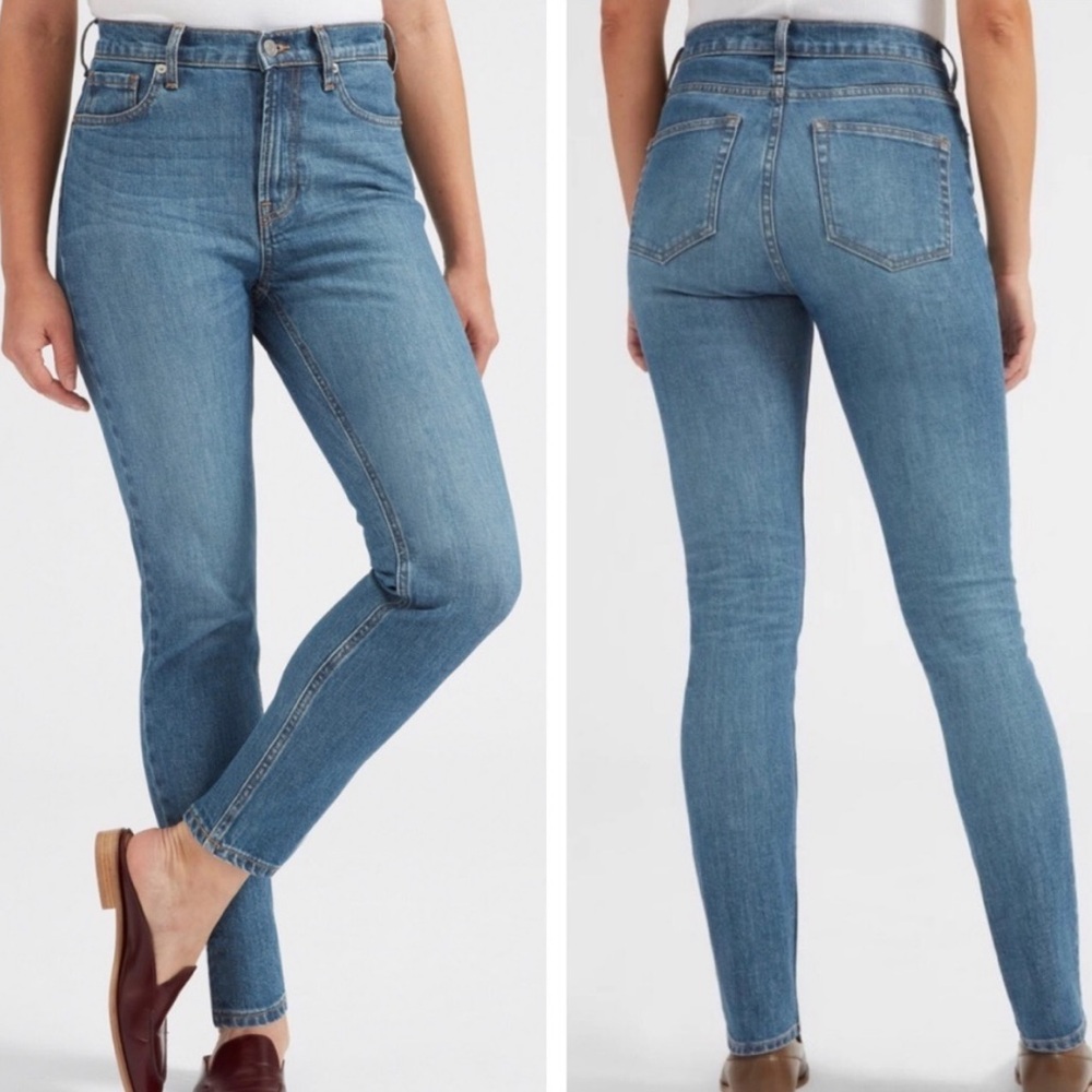 EVERLANE NWT THE HIGH RISE SKINNY JEANS MIDI BLUE REGULAR TALL LENGTH
